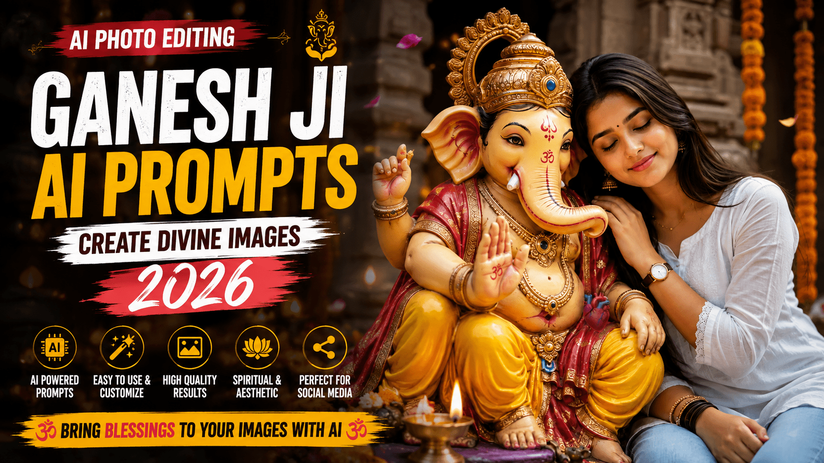 create photo with Ganesh Ji AI prompts (2026) -Trending
