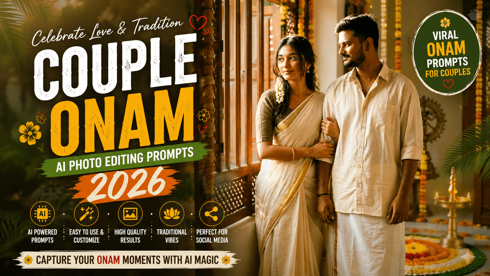Couple Onam AI Photo Editing Prompts 2026