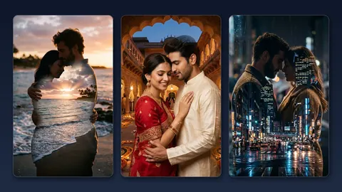 Cinematic Double Exposure Couple Prompts for Gemini AI (2026)