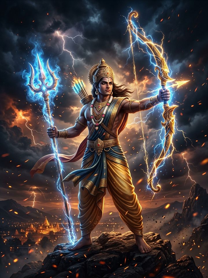 Cosmic Trishul Dhanush Dussehra AI Photo Editing Prompts 2026