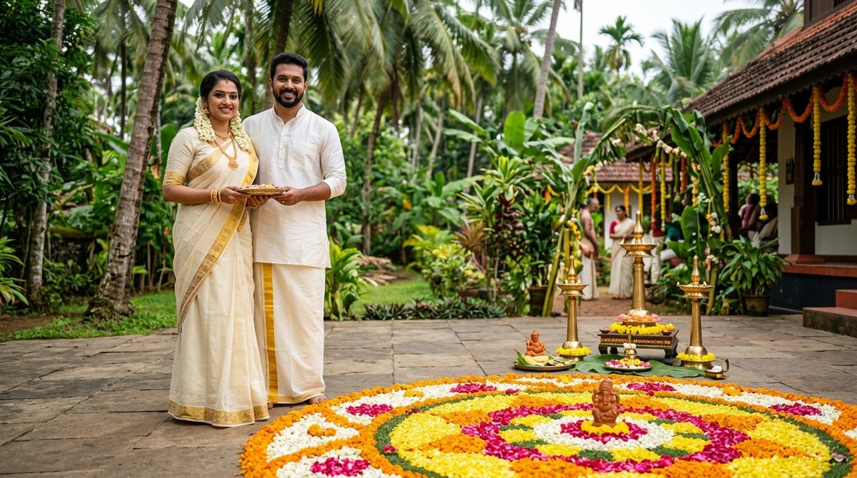 Couple Onam AI Photo Editing Prompts