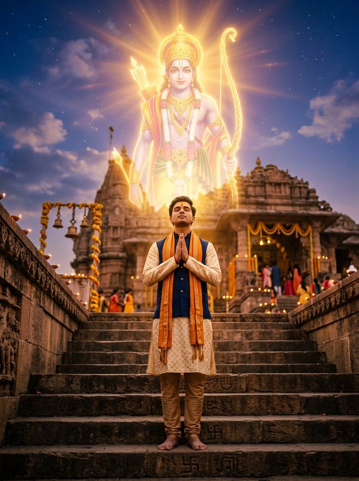 Divine Lord Rama Blessing Gemini AI Dussehra Photo Editing Prompts