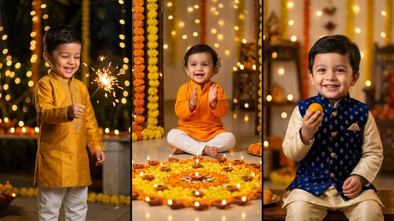 Diwali prompt for gemini baby boy - 10+ cute child and toddler looks copy paste