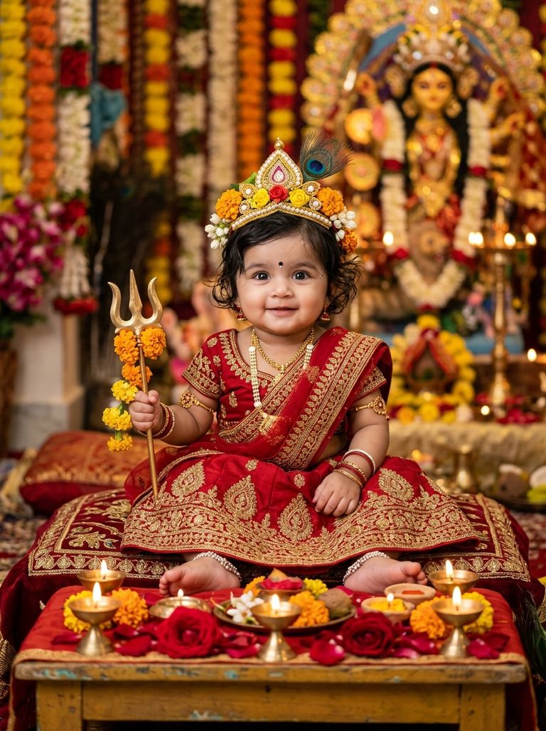Durga Mata baby girl AI photo editing prompt Gemini 2026
