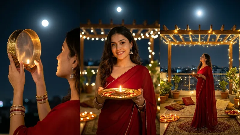 Karwa Chauth prompt for girl - 10+ viral Gemini and ChatGPT saree prompts copy paste