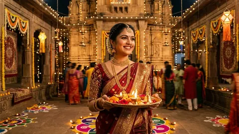 Navratri 9 Colours Saree Images & Gemini AI Prompts (2026): 9 Days Looks