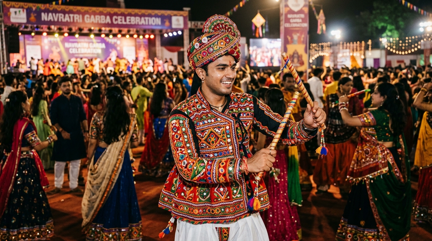 Authentic Gujarati traditional boy kediyu and turban prompt