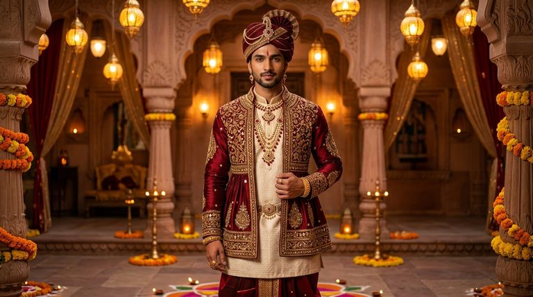 Royal Gujarati Navratri AI photo prompt for boys