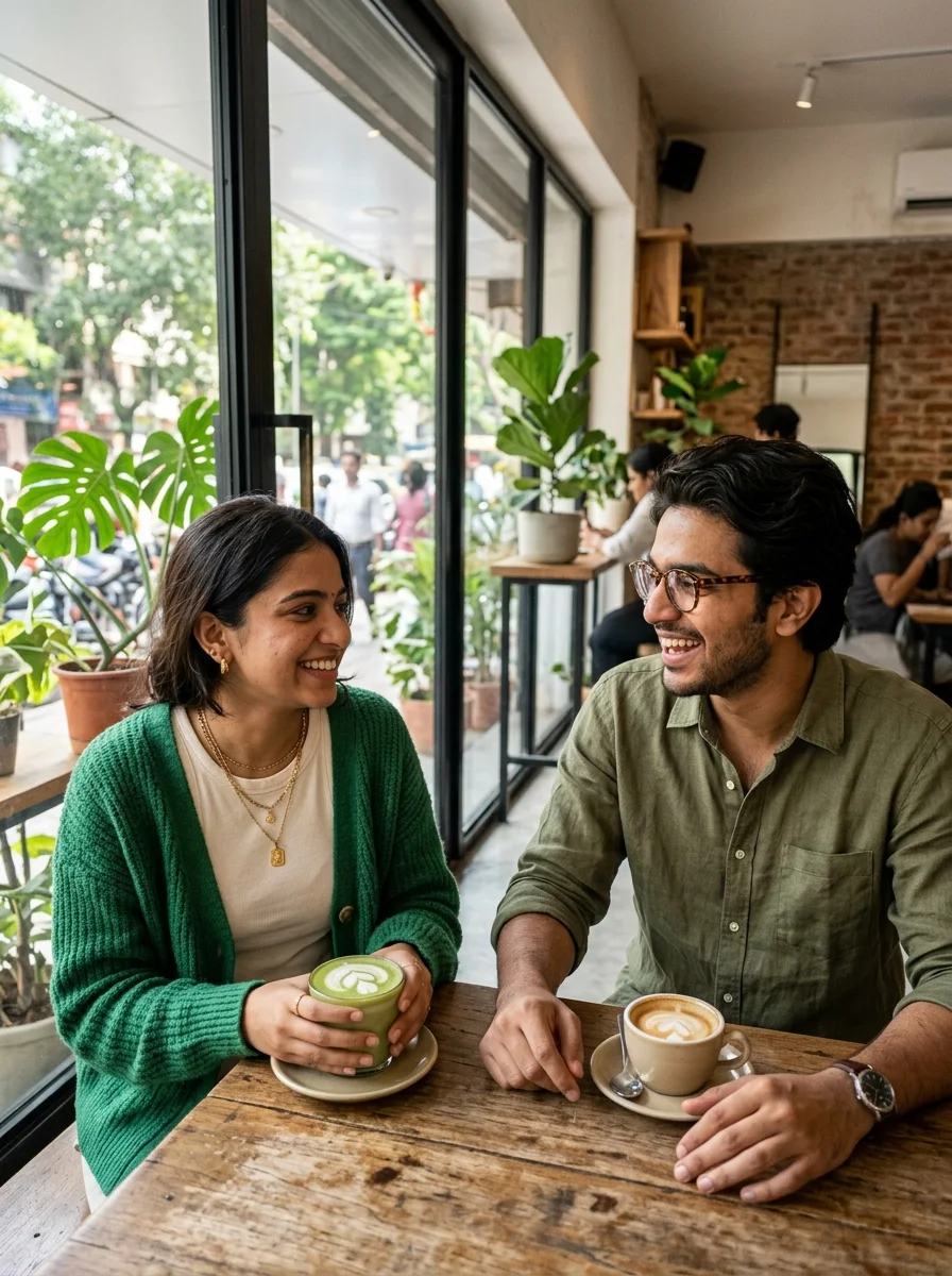 Aesthetic minimalist cafe brother and sister prompt for Gemini AI aesthetic