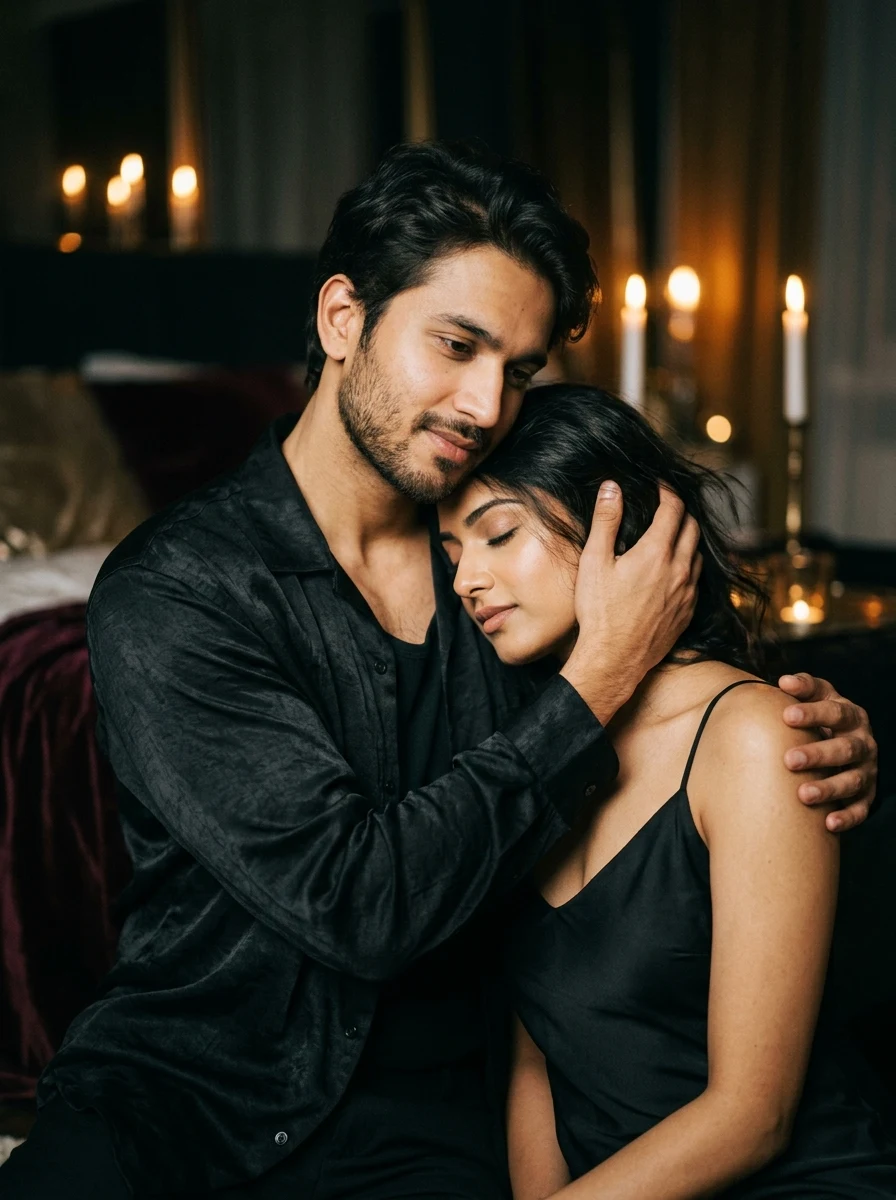 Aesthetic couple eyes wallpaper prompt moody midnight candlelight reflection