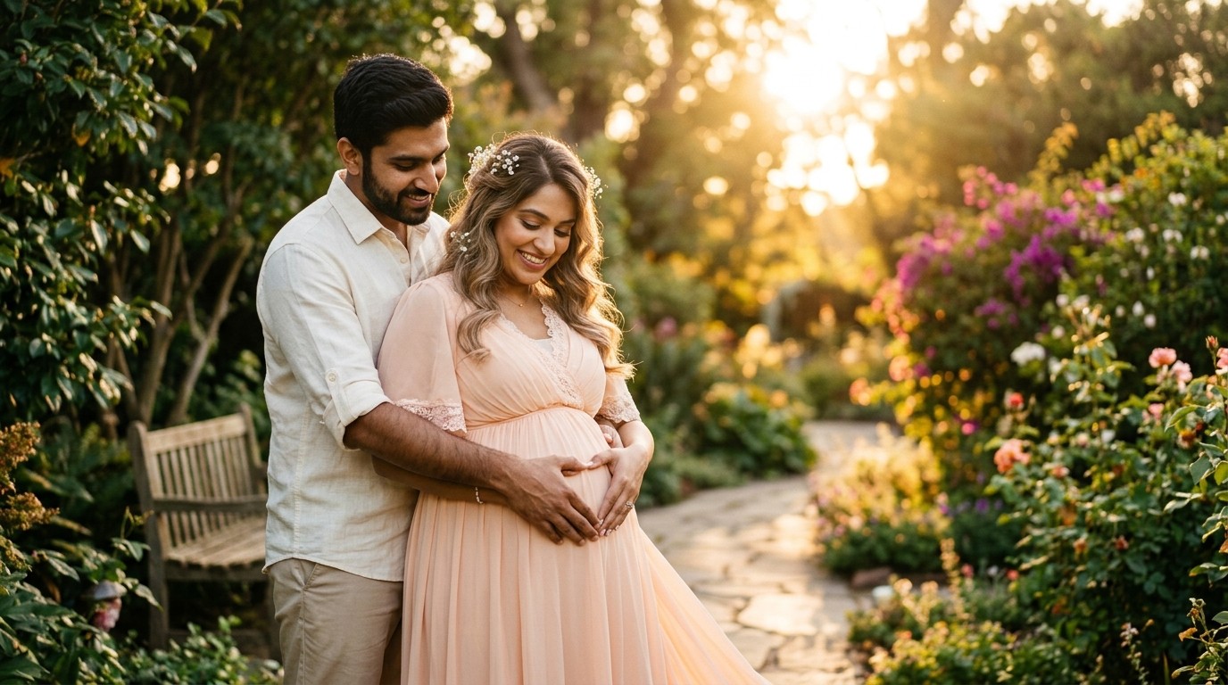 Couple Maternity Photoshoot Prompts for Gemini AI (2026): 11+ Indian & Western Pregnancy Photo Ideas
