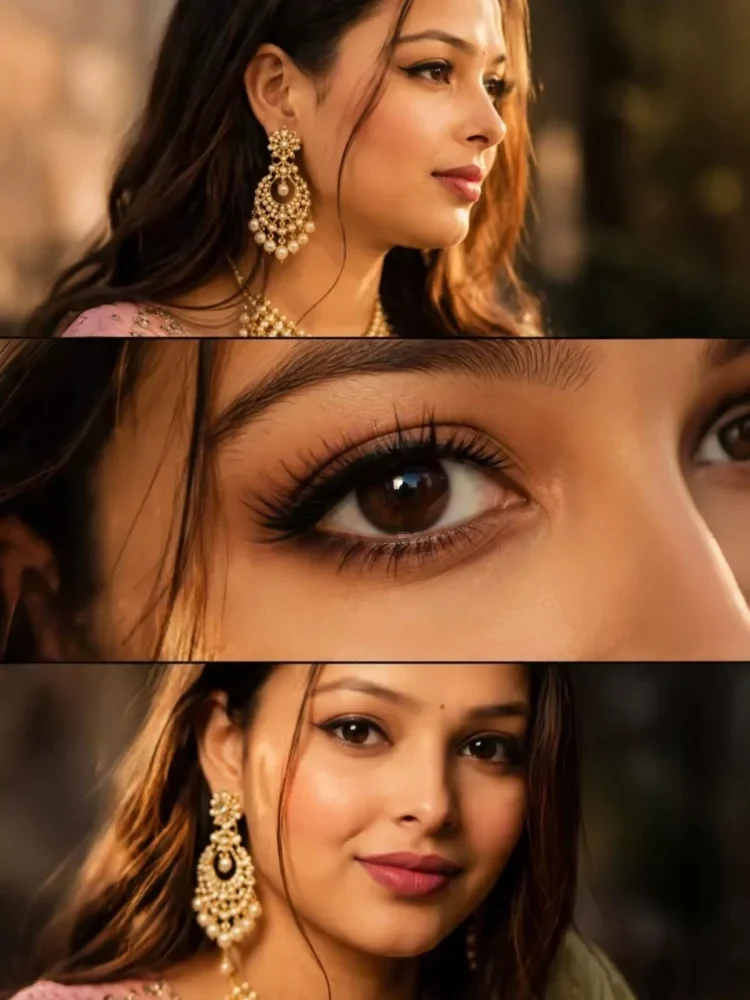3-Frame Vogue Luxury Beauty Editorial Collage Prompt for Girl