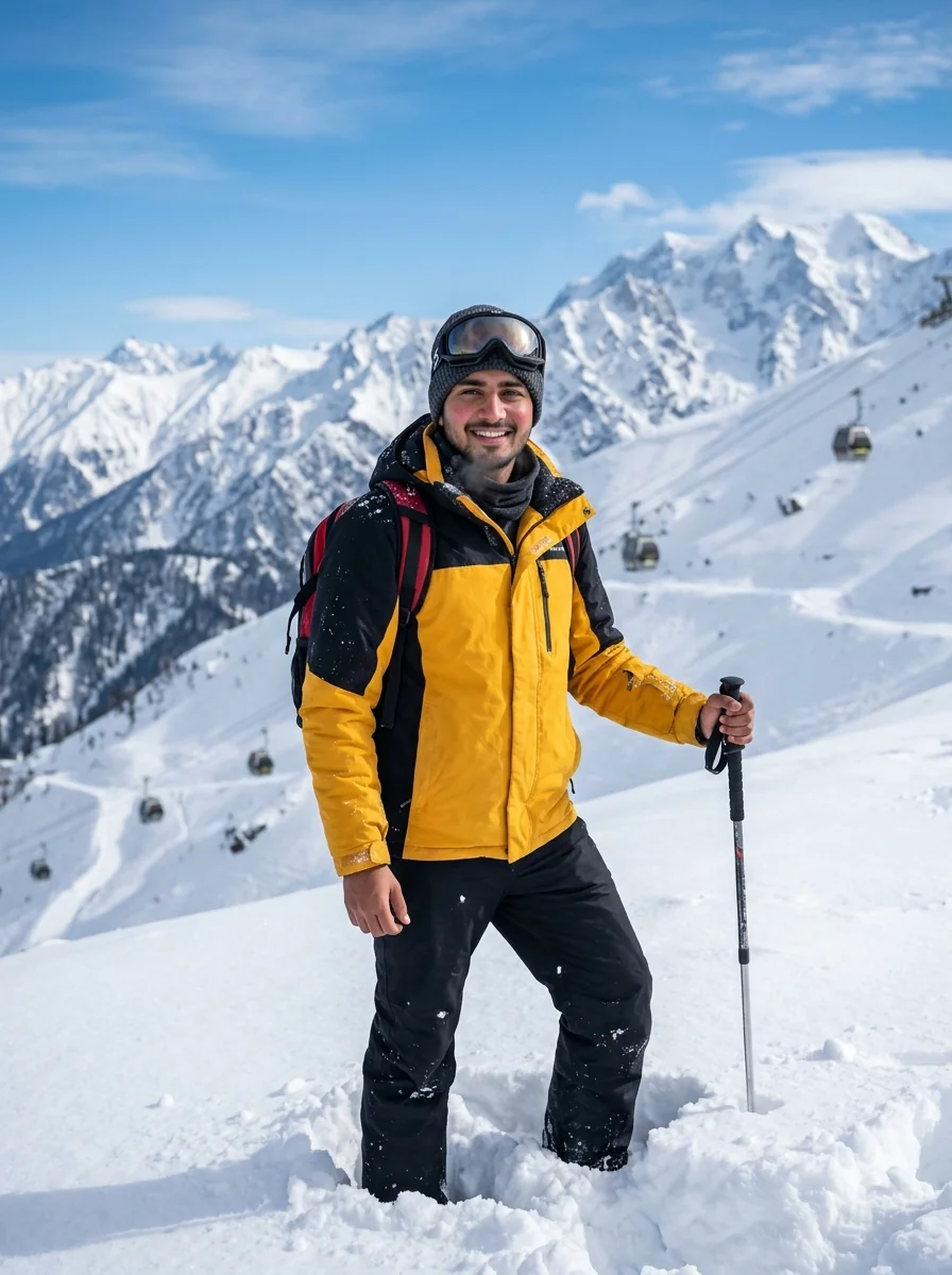 Gulmarg Apharwat peak snow gondola travel prompt for Google Gemini