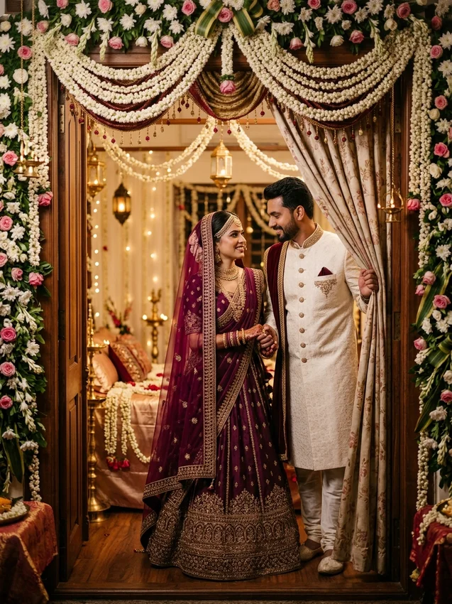 Kerala muslim wedding prompt for gemini - tender maniyara bridal chamber entry jasmine
