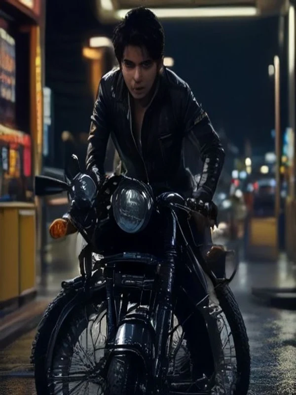 Classic Royal Enfield Bullet Highway Rain Refuel at Indian Petrol Pump