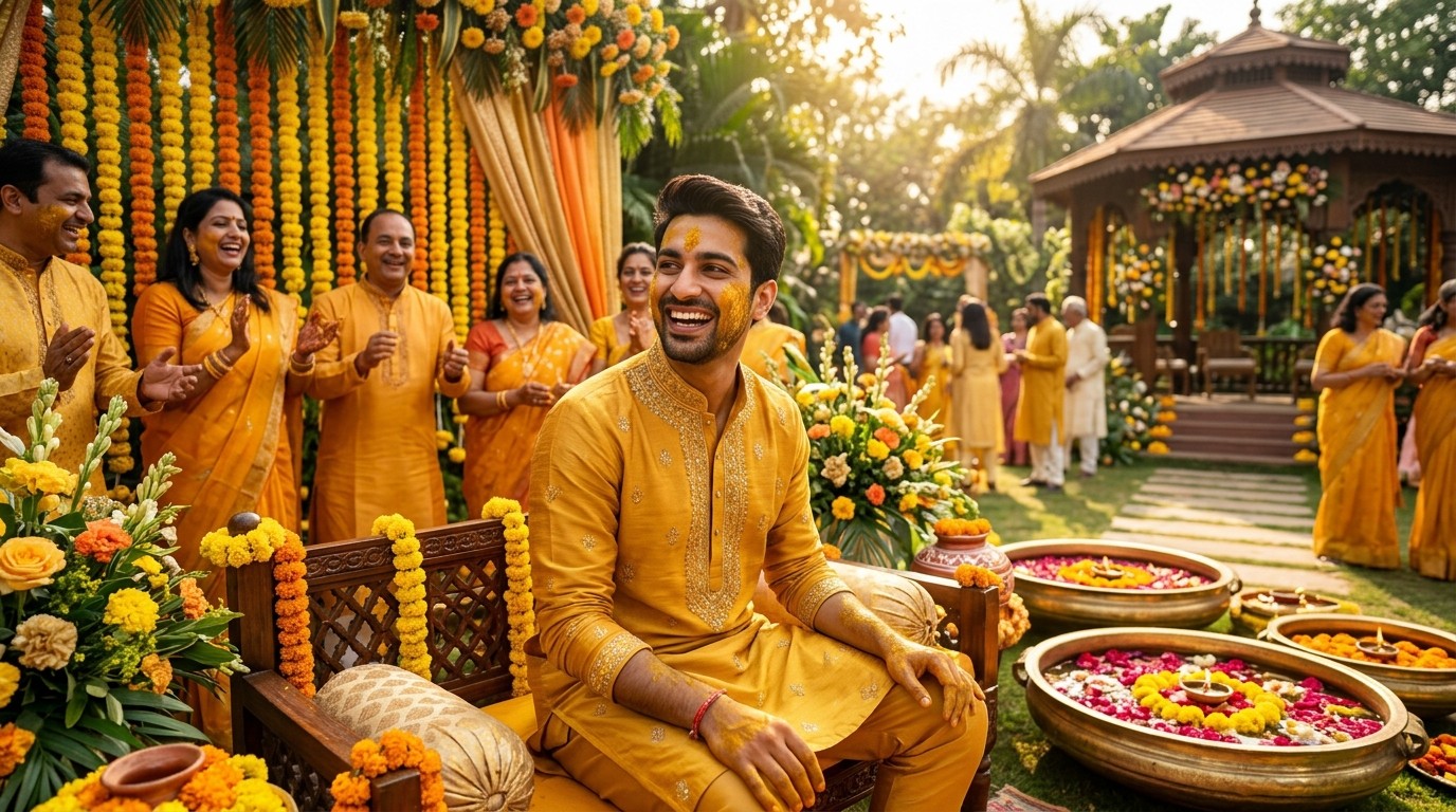 Prompt for Haldi Ceremony for Groom (2026): 11+ Trending AI Photo Prompts for Gemini & ChatGPT