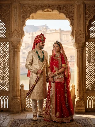 Rajputi Couple Photo Prompt