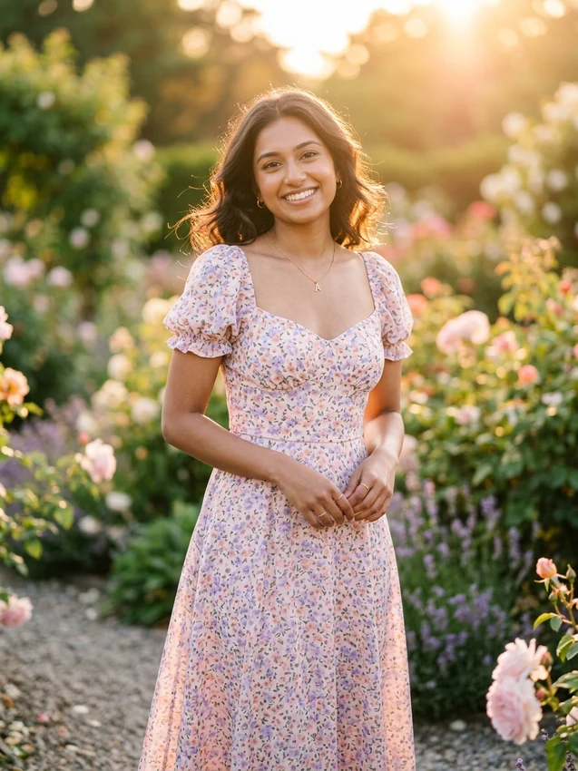 Short Dress Prompt for Gemini Girl Instagram Aesthetic Pastel Floral Sundress
