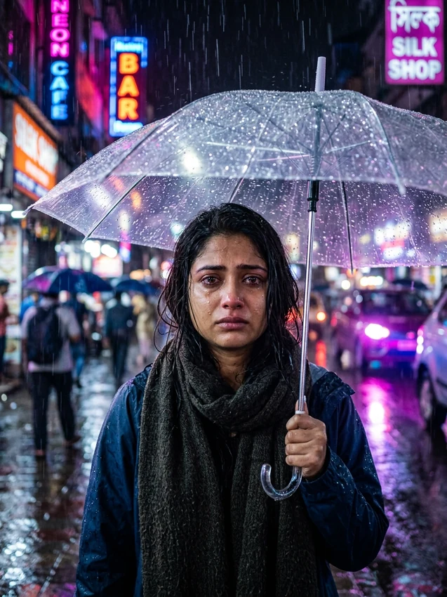 Tenu Koi Penda Na Farak Sohneya CapCut Template Rainy Street Neon Portrait