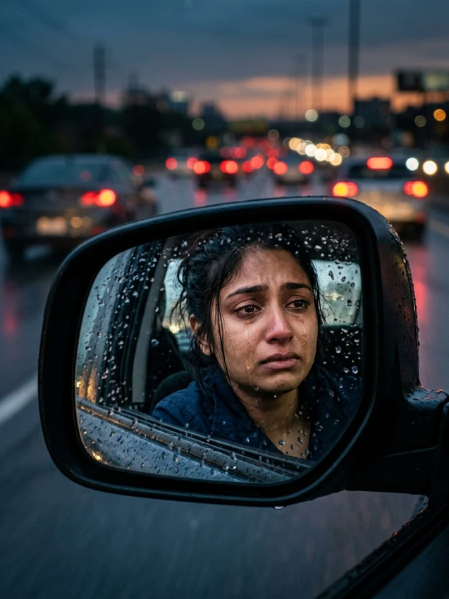 Tenu Koi Penda Na Farak Sohneya CapCut Template Car Mirror Tearful Reflection
