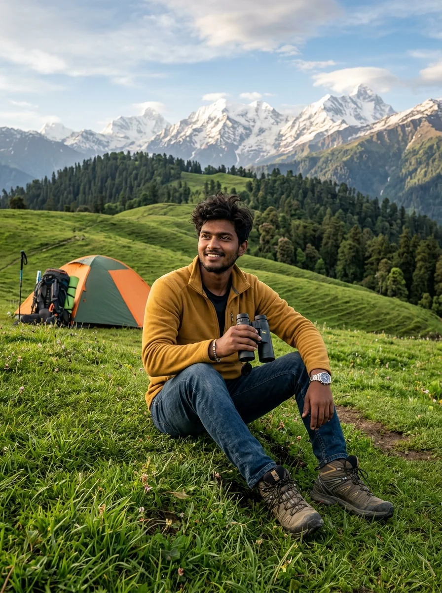 Chopta Mini Switzerland green Bugyal meadow prompt for Gemini AI